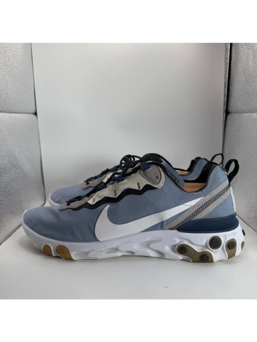 Nike React Element 55 Indigo Fog Shoes Mens Size 12 Blue Running Athletic - Picture 5 of 11